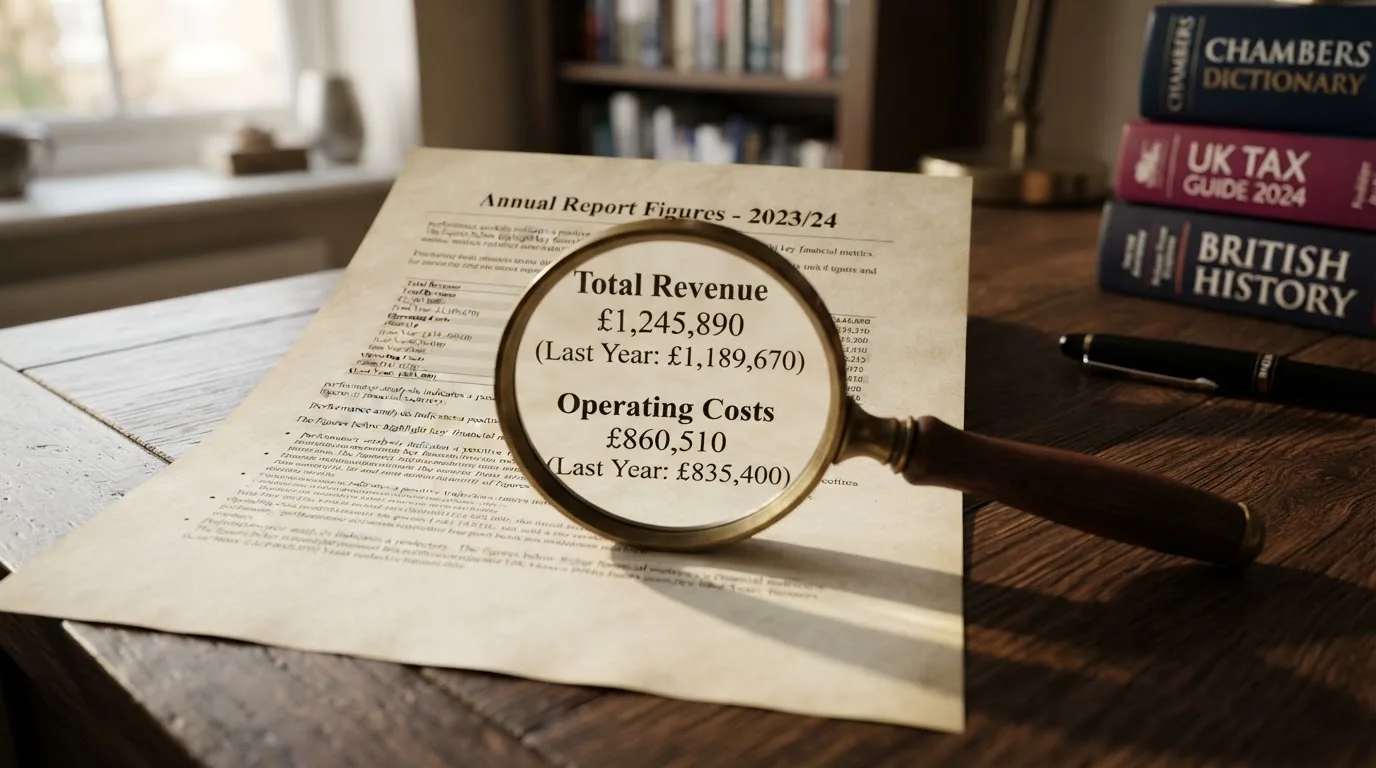 A magnifying glass rests over a printed regulatory certificate on a wooden desk.